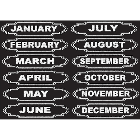 Ashley Productions Die-Cut Magnets, Chalkboard Calendar Months, PK72 19005